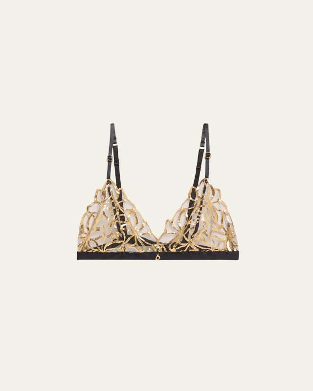Eclats D'Or Metallic Embroidered Bralette